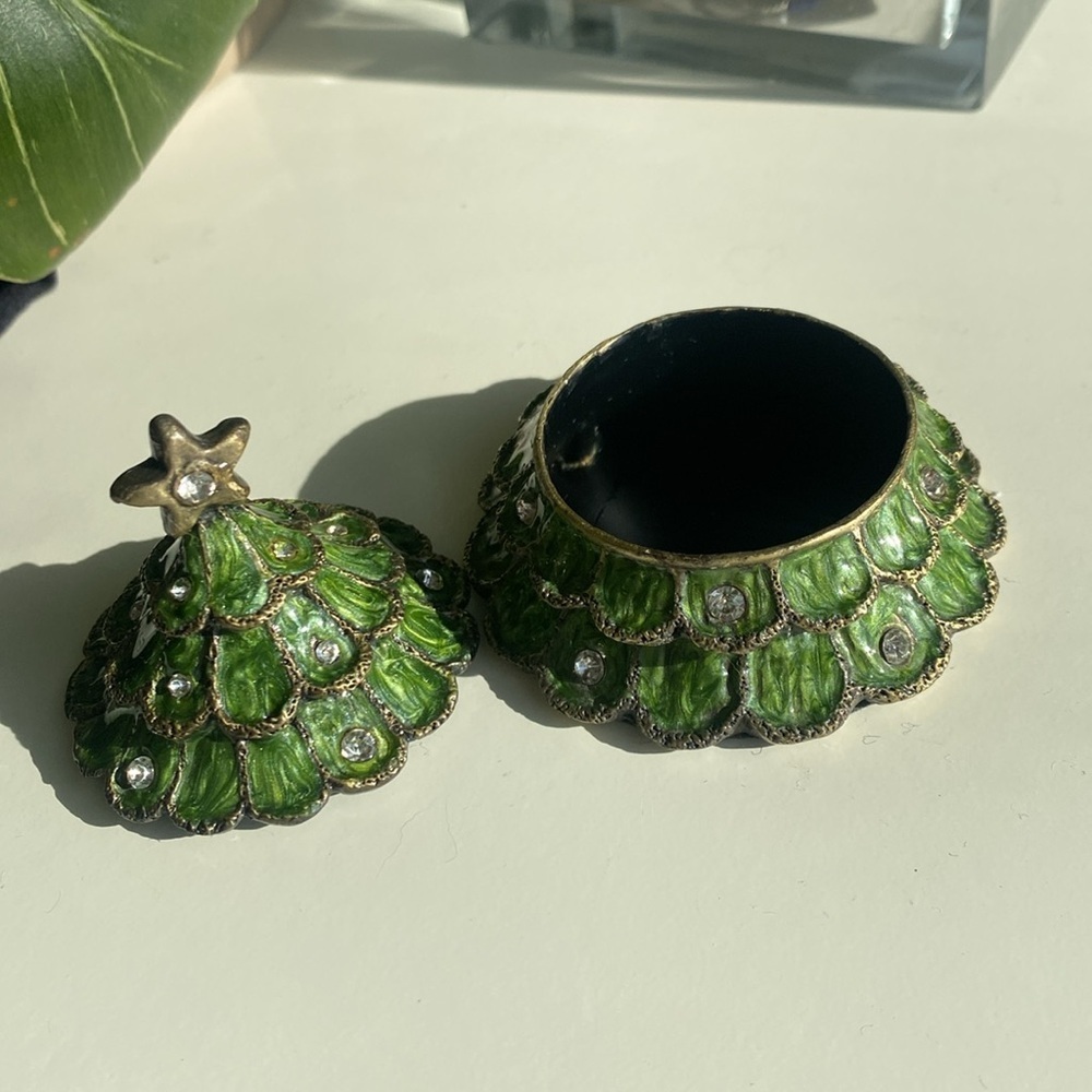 Vintage Bombay Company Jeweled Christmas Tree Tea Light Candle Holder